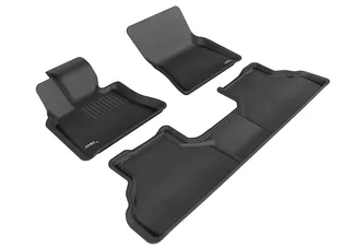 3D MAXpider Kagu 1st & 2nd Row Floormats For 08-20 BMW X6 E71 - Black